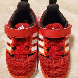 Adidas Fortarun 2.0 Cloudfoam Red Elastic Lace Shoes Toddler 6K